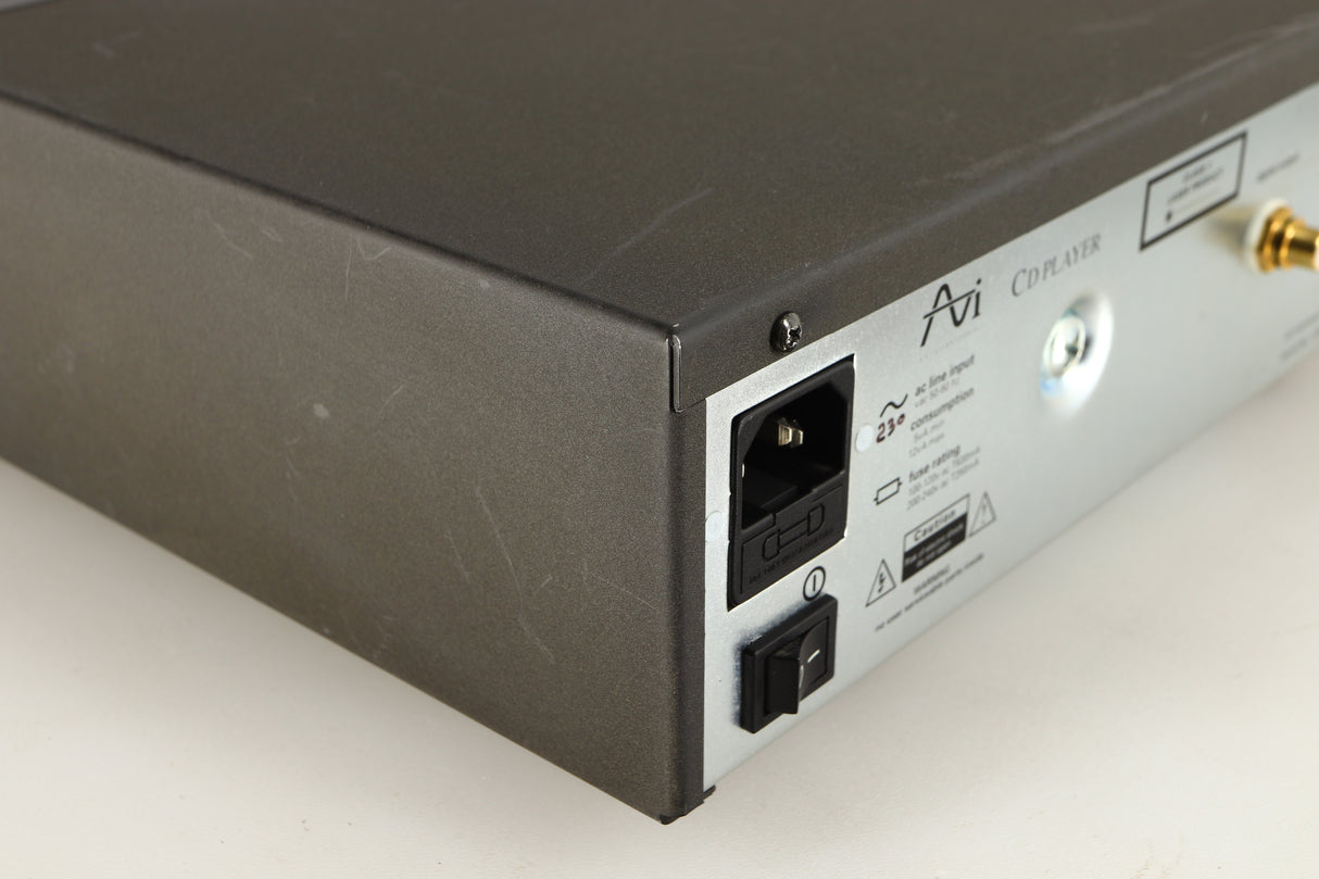 Rear right corner of a used AVI Laboratories S2000MC CD Player