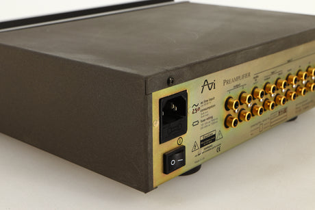 Rear left corner view of a used AVI S2000MP Pre Amplifier
