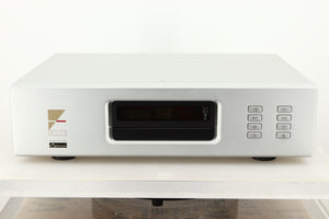 Front view of a used Ayre CX-7 CD Player in silver finish 