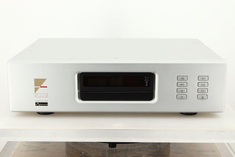Front view of a used Ayre CX-7 CD Player in silver finish 