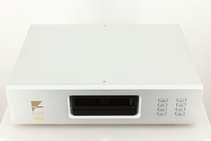Top view of a used Ayre CX-7 CD Player in silver finish 