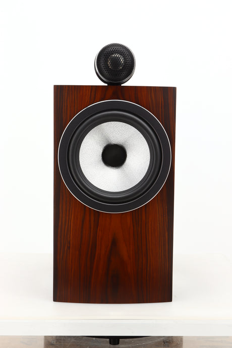 Front view of a used B&W 705 S3 Standmount Speaker in Mocha finish