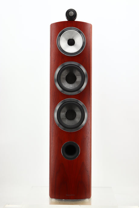 Front view of a used B&W 804 D3 Floorstanding Speakers in Rosenut finish 