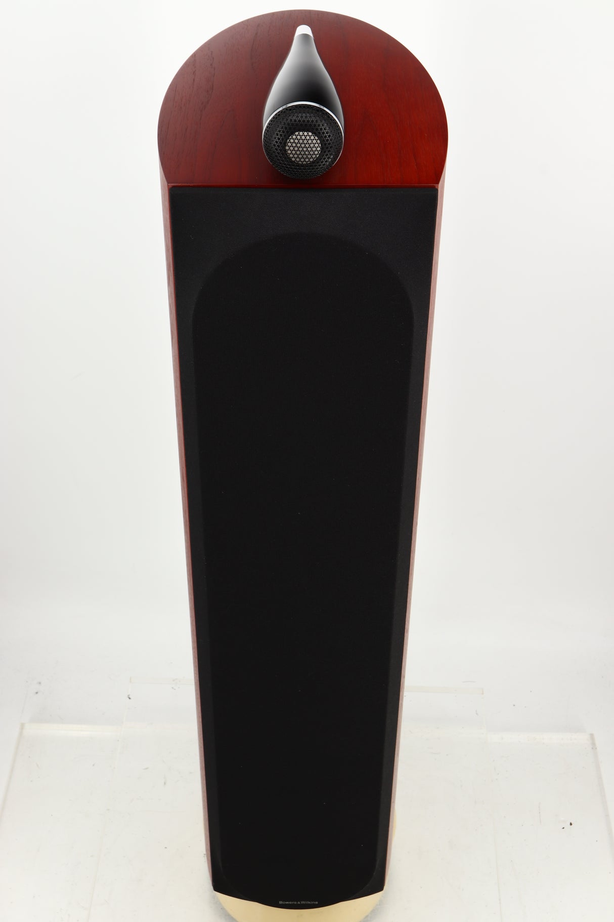 Top view of a used B&W 804 D3 Floorstanding Speakers in Rosenut finish 