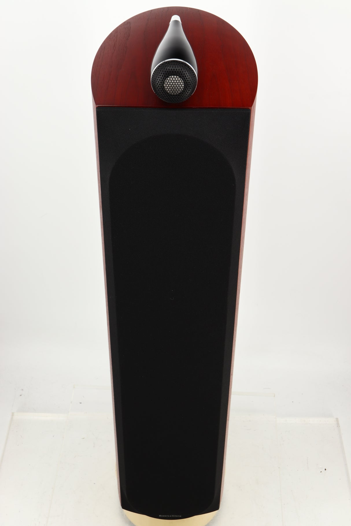 Top view of a used B&W 804 D3 Floorstanding Speakers in Rosenut finish 