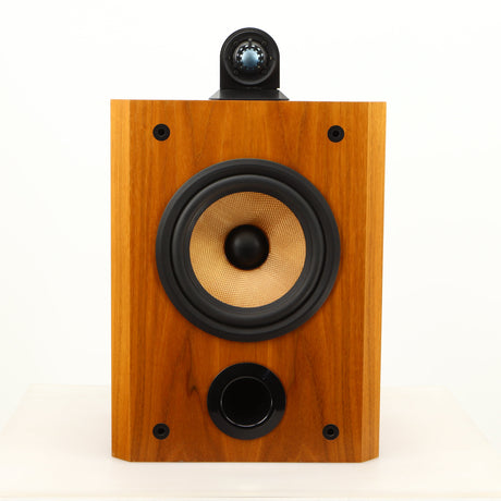 Front view of a used B&W 805 Matrix Standmount Speaker in a cherry finish