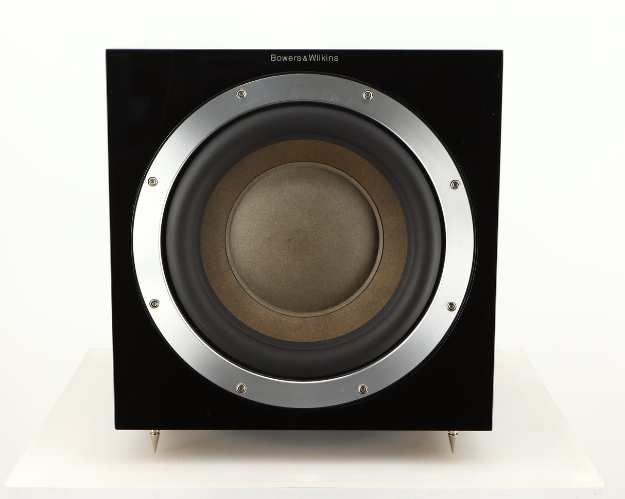 Front view of a used B&W ASW10CM Subwoofer in a gloss black finish