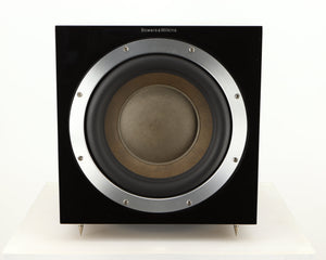Front view of a used B&W ASW10CM Subwoofer in a gloss black finish