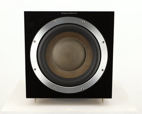 Front view of a used B&W ASW10CM Subwoofer in a gloss black finish