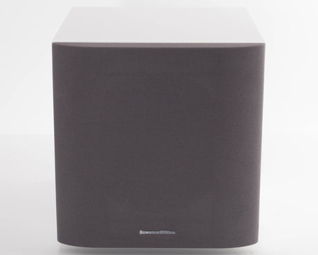 Front view of a used B&W ASW608 Subwoofer in a Matt White finish showing Grille