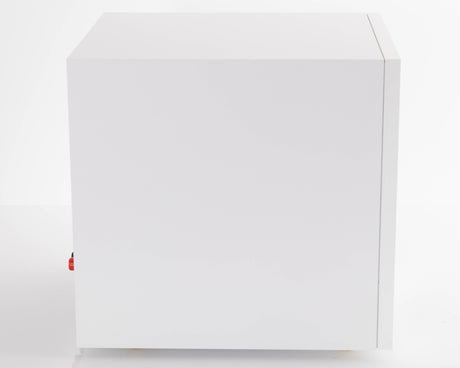 Left side view of a used B&W ASW608 Subwoofer in a Matt White finish