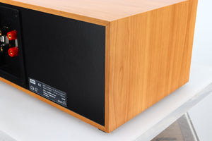Rear right corner view of a used B&W CC6 S2 Centre Speaker in Cherry finish 