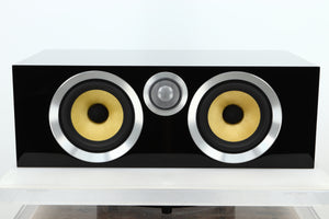 Front view of a used B&W CM Centre S2 Centre Speaker in Gloss Black finish 