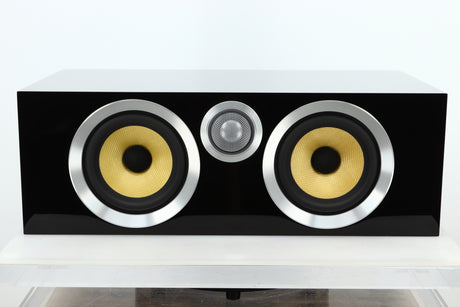 Front view of a used B&W CM Centre S2 Centre Speaker in Gloss Black finish 