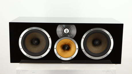 Front view of a used B&W CM Centre 2 Centre Speaker in a black gloss finish