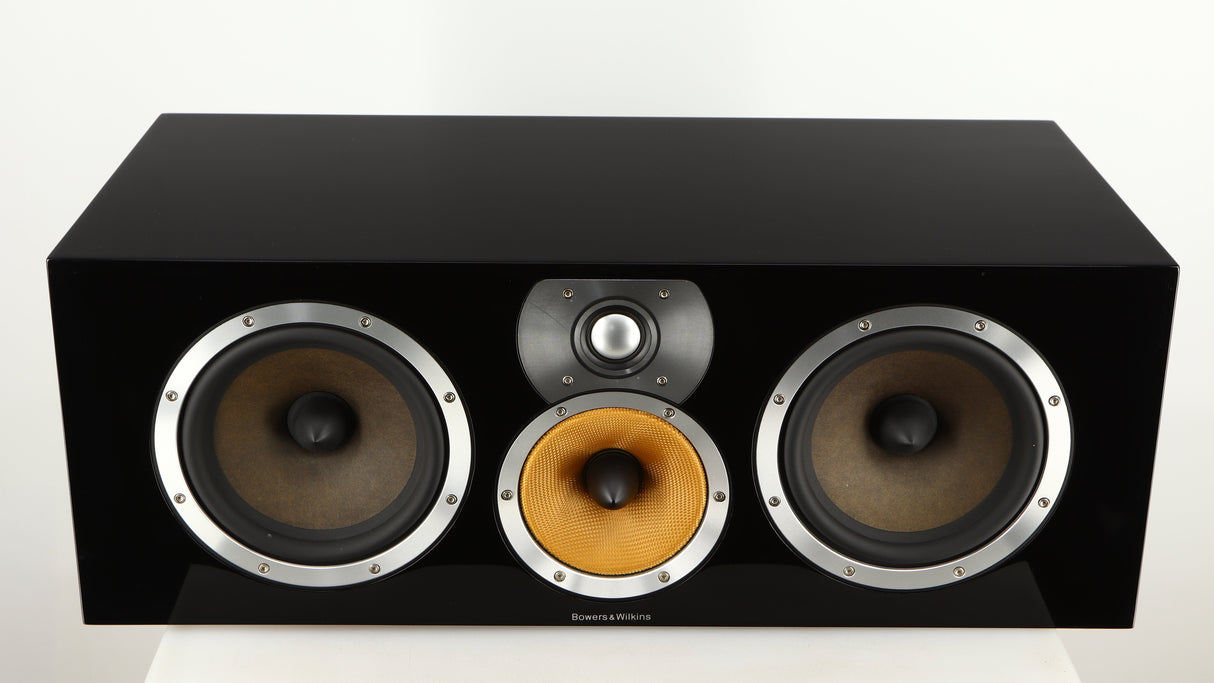 Top of a used B&W CM Centre 2 Centre Speaker in a black gloss finish