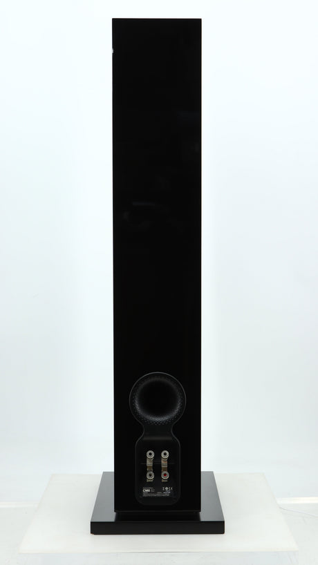 Rear view of a used B&W CM8 S2 Floorstanding Speaker in a piano black finish