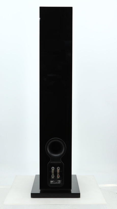 Rear view of a used B&W CM8 S2 Floorstanding Speaker in a piano black finish