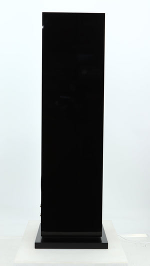 Left side view of a used B&W CM8 S2 Floorstanding Speaker in a piano black finish