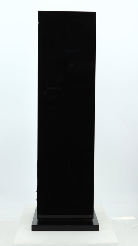 Left side view of a used B&W CM8 S2 Floorstanding Speaker in a piano black finish