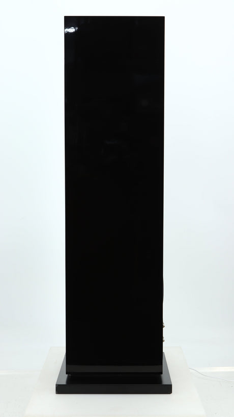 Right side view of a used B&W CM8 S2 Floorstanding Speaker in a piano black finish