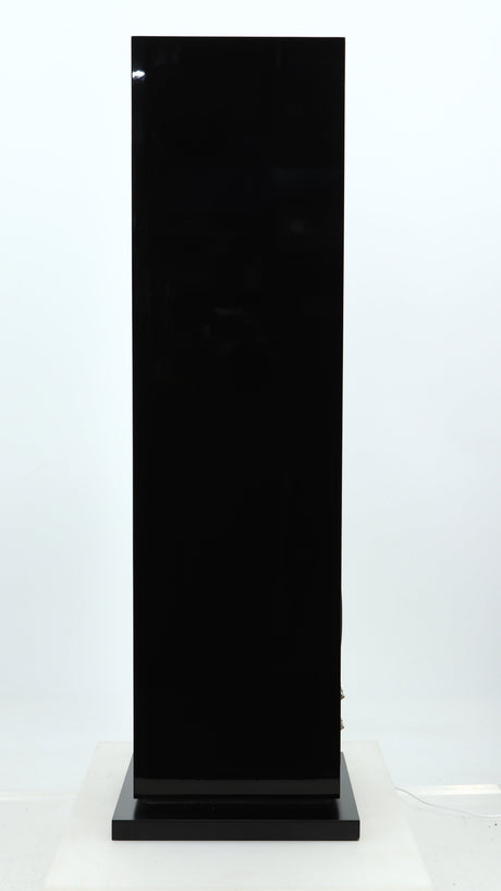 Right side view of a used B&W CM8 S2 Floorstanding Speaker in a piano black finish
