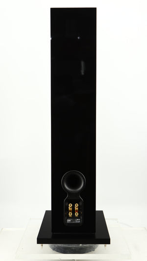 Rear view of a used B&W CM9 Floorstanding Speaker in a gloss black finish