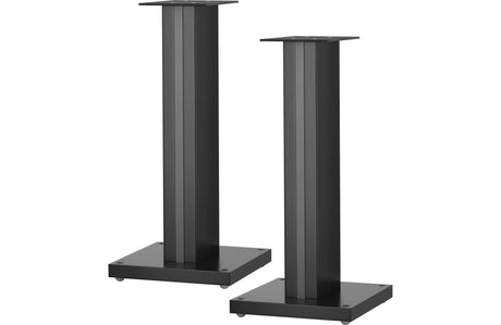 Front view of B&W FS700 S2 Speaker Stands in a black finish