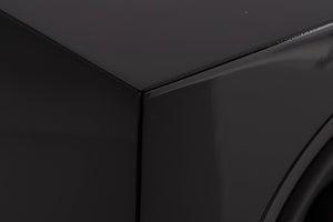 Close up of a used B&W HTM 71 S2 Centre Speaker in a Black Gloss finish showing scratching on fascia