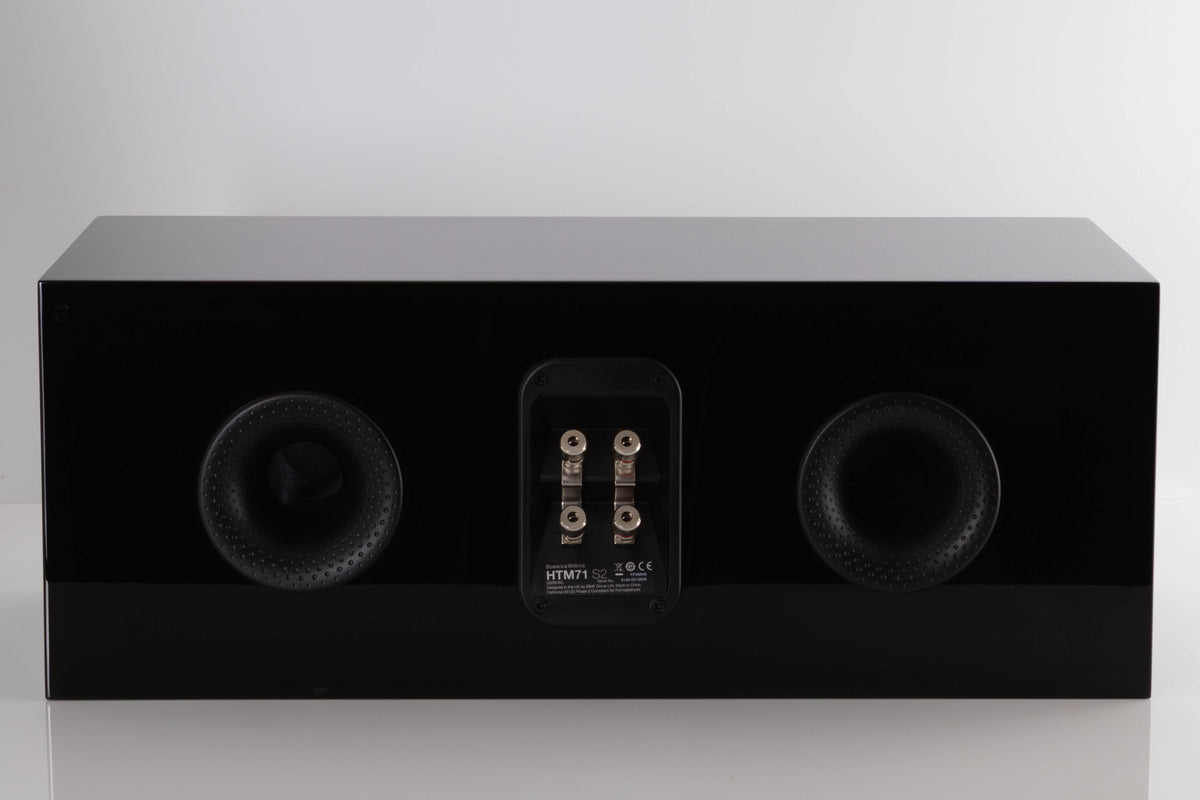 Rear view of a used B&W HTM 71 S2 Centre Speaker in a Black Gloss finish
