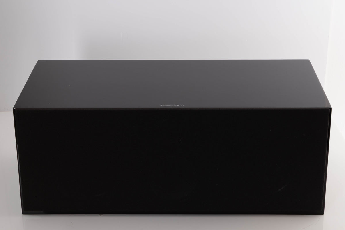 Top of a used B&W HTM 71 S2 Centre Speaker in a Black Gloss finish showing Grille