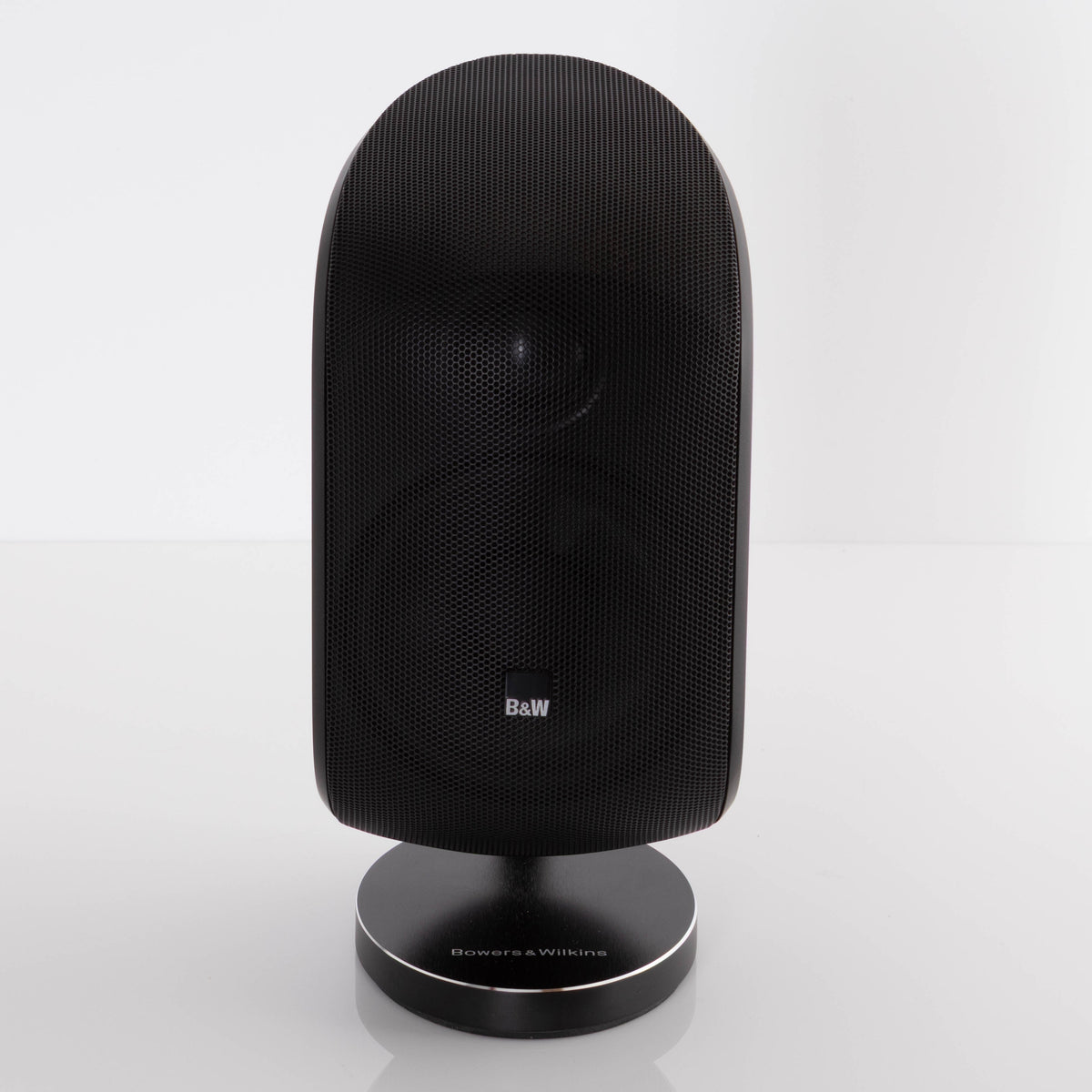 Front view of a used B&W M-1 Mini Theatre Speaker in a Matte Black finish
