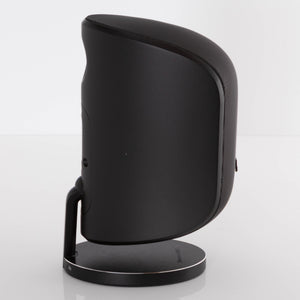 Left side view of a used B&W M-1 Mini Theatre Speaker in a Matte Black finish