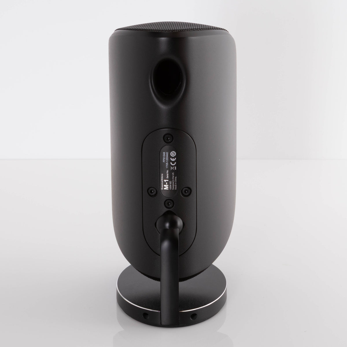 Rear view of a used B&W M-1 Mini Theatre Speaker in a Matte Black finish