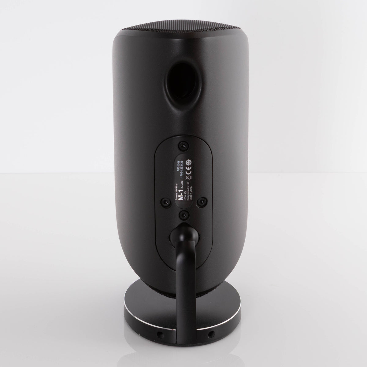 Rear view of a used B&W M-1 Mini Theatre Speaker in a Matte Black finish