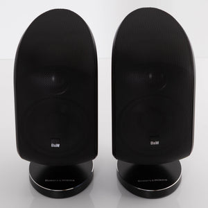 Top of used B&W M-1 Mini Theatre Speakers in a Matte Black finish