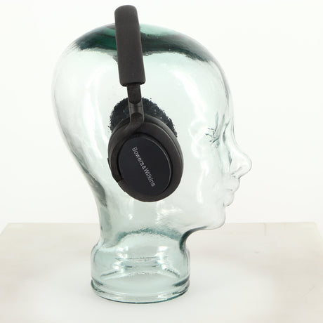 Left side view of used B&W PX5 Noise Cancelling Wireless Headphones in a space grey finish