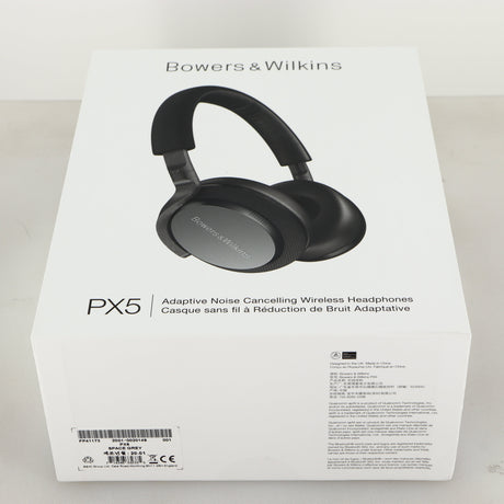 Box for used B&W PX5 Noise Cancelling Wireless Headphones in a space grey finish