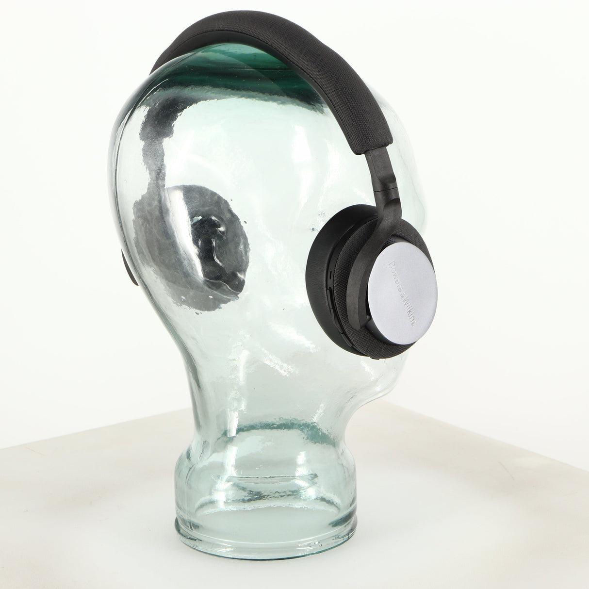 Rear left angle of used B&W PX5 Noise Cancelling Wireless Headphones in a space grey finish