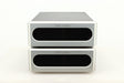Front view of a used pair of Bel Canto REF600M Monoblock Power Amplifiers in Silver finish