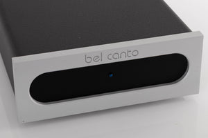 Close up view of a used Bel Canto S300 Power Amplifier