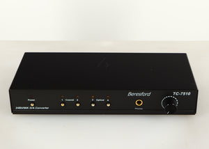 Front view of a used Beresford TC7510 Digital Analogue Converter in a black finish