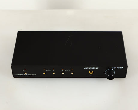 Top of a used Beresford TC7510 Digital Analogue Converter in a black finish