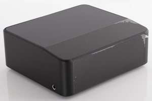 Front left corner of a used Bluesound Node Icon Music Streamer in a Black finish
