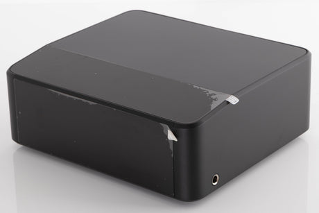 Front right corner of a used Bluesound Node Icon Music Streamer in a Black finish