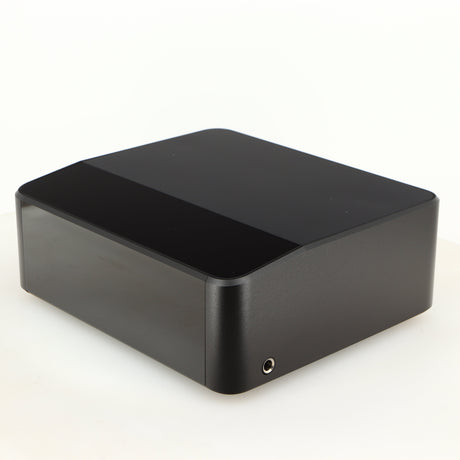 Front right corner of a used Bluesound Node Icon Streamer in a black finish