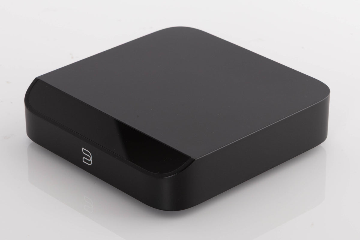 Front right corner of a used Bluesound Node Nano Streamer in a Black finish
