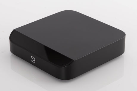 Front right corner of a used Bluesound Node Nano Streamer in a Black finish