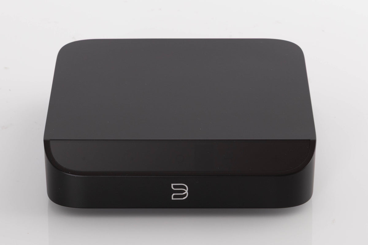 Front view of a used Bluesound Node Nano Streamer in a Black finish