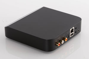 Rear right corner of a used Bluesound Node Nano Streamer in a Black finish
